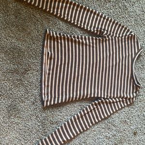 Orange, Black and White striped long sleeve